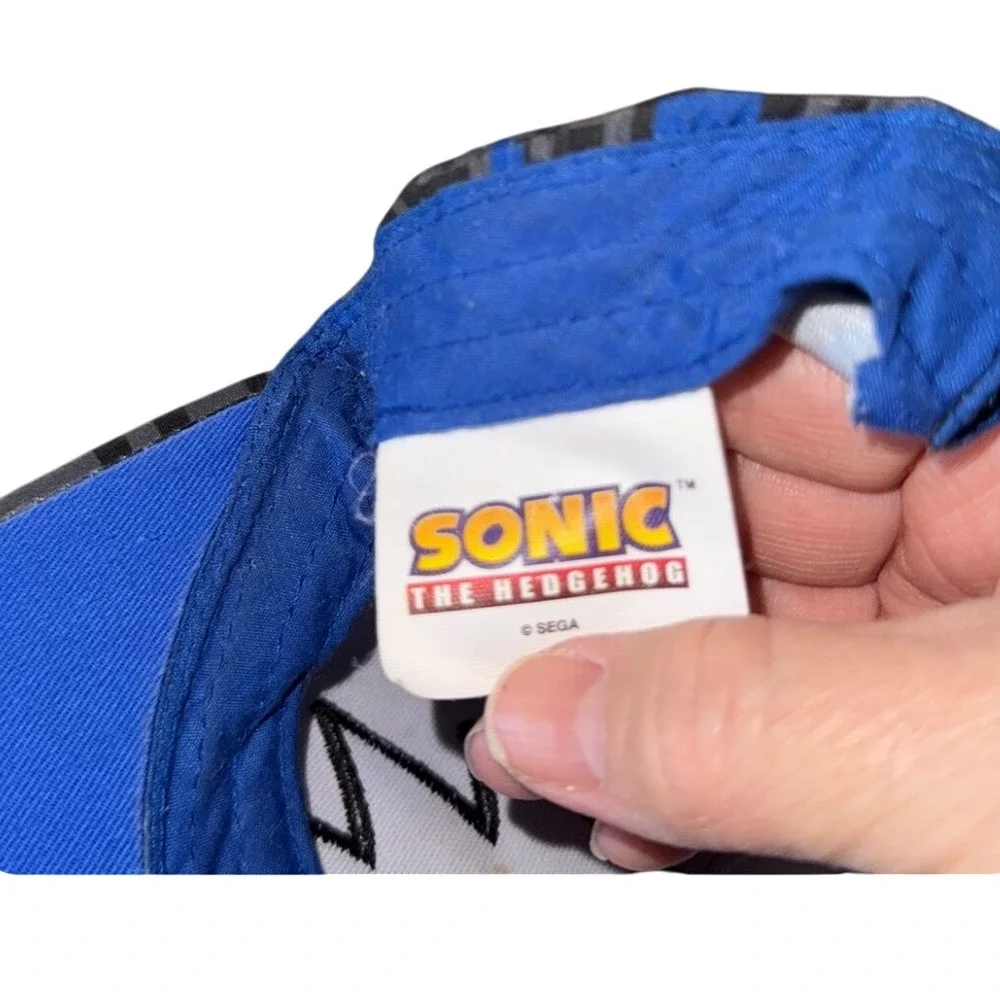 Sonic The Hedgehog Hat Game On! Pixel‎ Blue Grey Snapback Sega Licensed